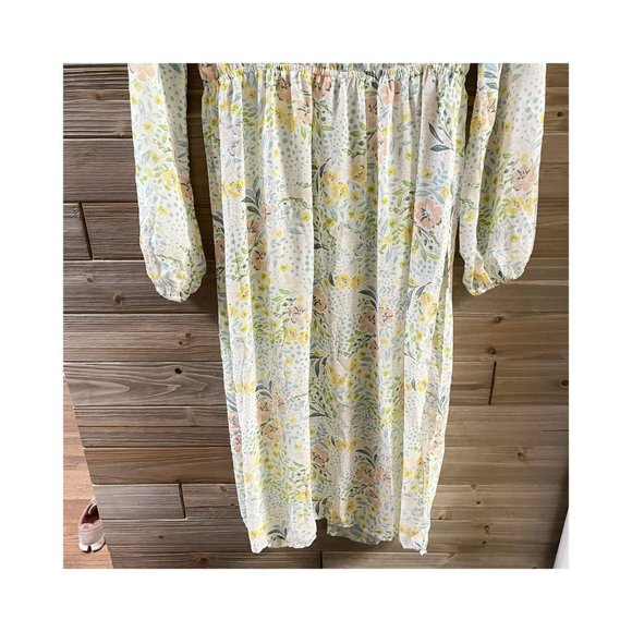 JUNE & HUDSON Sheer Floral Kimono Ruffle Tie Waist Women's Size M - Picture 11 of 15